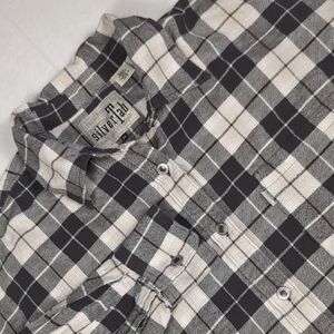 Levi's Silver Tab Women's Black & White Long Sleeve Flannel Shirt Size XXL
